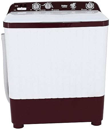 Haier 6.2 kg Semi-Automatic Top Loading Washing Machine (HTW62-187BO, Burgundy)