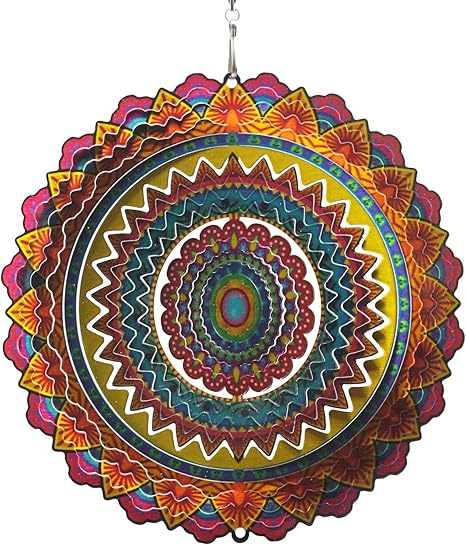 Amazon Co Jp マジカルスピナー 曼荼羅 マンダラ 直径15cm モデル5 サイケデリック ヨガ ステンレス製 ウインドスピナー インテリアにもガーデニングにも プレミアモデル おもちゃ