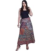 Indian Wrap Around Long Skirt 100% Cotton Jaipuri Printed Mandala Free Size for Women Thanksgiving Gift