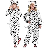 amscan Dalmatian Hooded Jumpsuit For Kids- Black and White - 1 Set, Small