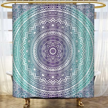 Amazon Com Anhounine Blue And Purple Shower Curtain Collection By