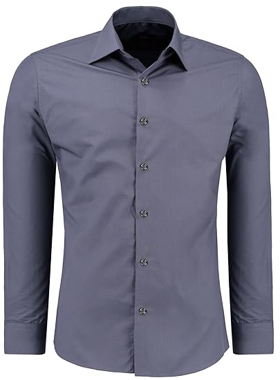 Jeel Herren-Hemd Langarm Business Freizeit Hochzeit/Bügelleicht/Slim-Fit/S - XXL