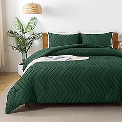 Andency Dark Emerald Green Queen Comforter