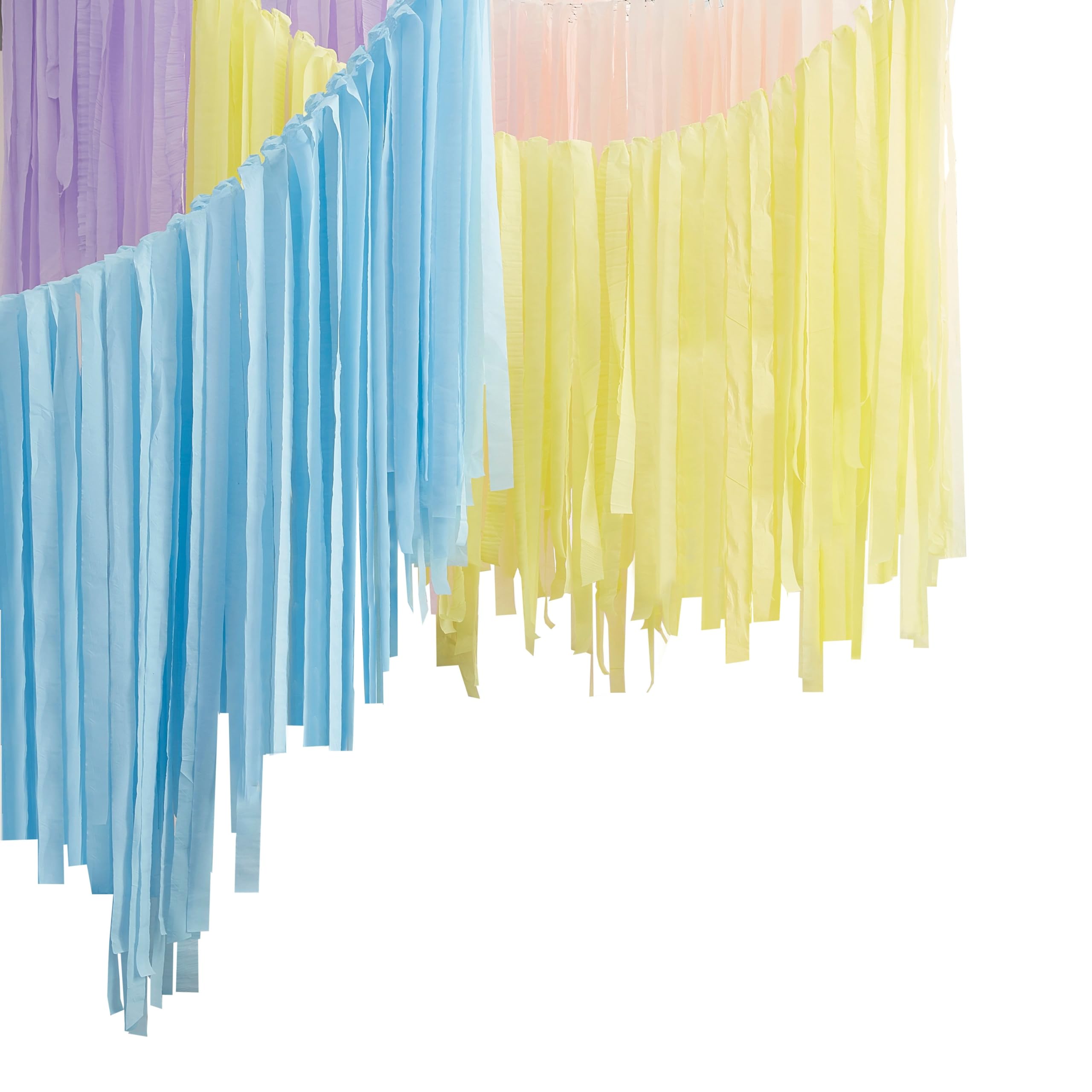 Ginger Ray Pastel Rainbow Paper Streamer Ceiling Party Decoration Kit 320m Pack