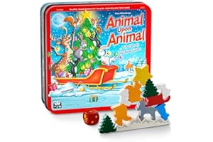 HABA Animal Upon Animal Christmas Version Wood Stacking Game (Made in Germany)