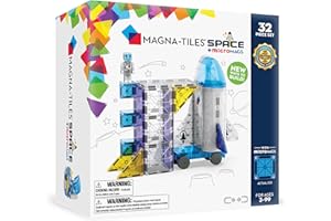 MAGNA-TILES Space 32-Piece Magnetic Construction Set, The Original Magnetic Building Brand