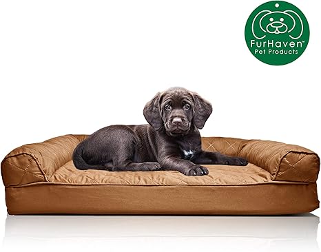 Amazon Com Furhaven Pet Dog Bed Orthopedic Quilted Traditional