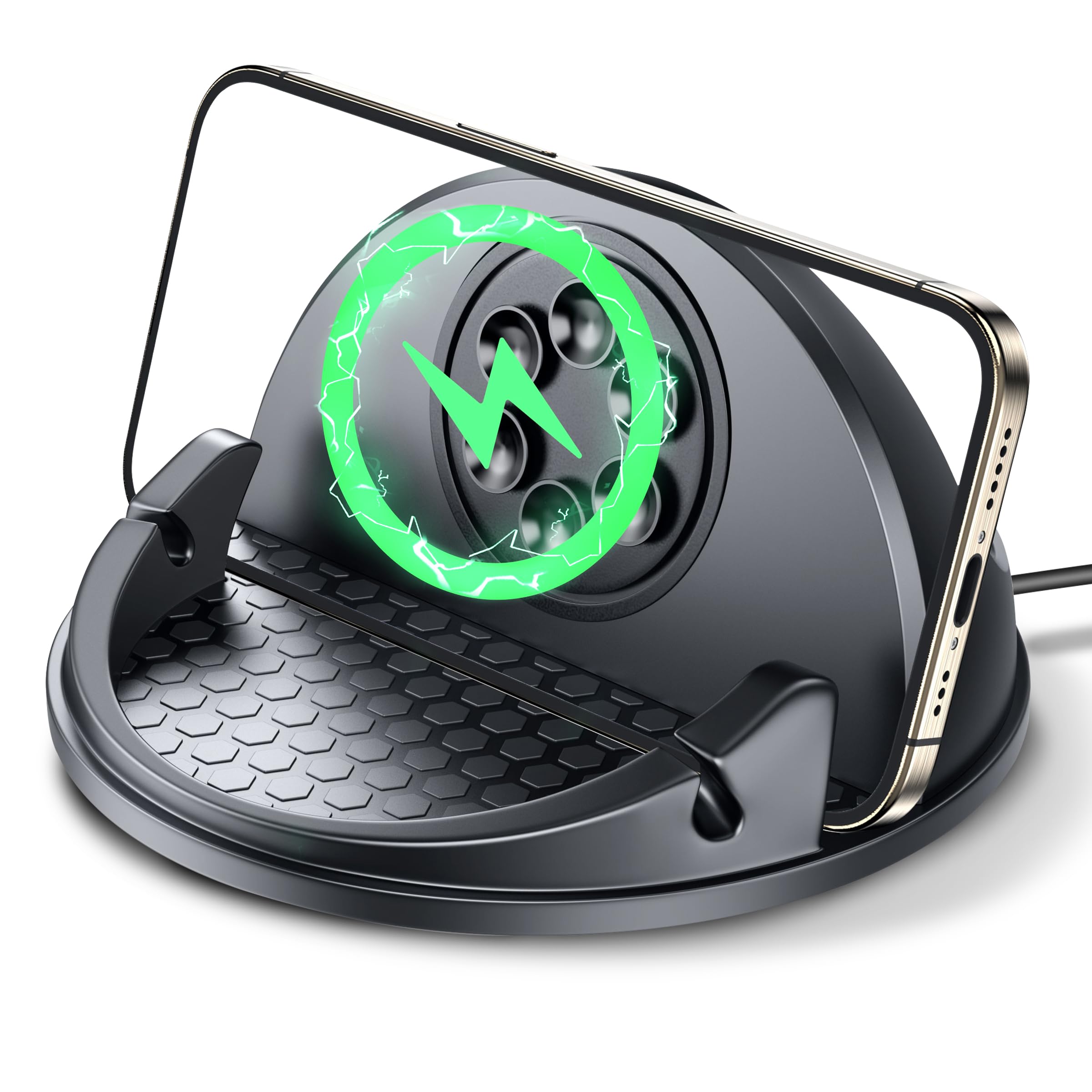 Beeasy 15W Wireless Car Charger Dashboard,Car Phone Holder Wireless Charger Non-Slip,Mobile Phone Fast Wireless Charger for iPhone 16 14 13 12 11 Pro Max XR X SE, for Samsung S25 S24 S23 S22 S21 Ultra