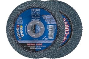 PFERD POLIFAN®-Curve Radial Type Flap Disc - 6" x 7/8", 40 Grit Zirconia, Welding Accessory and Angle Grinder Attachment - for Steel and Stainless Steel (INOX) Grinding - Pack of 1 - Part 67200