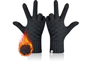 MA COWCF Winter Gloves for Women Thermal Knit Elastic Soft Warm Touch Screen Friendly Glove for Cold Weather