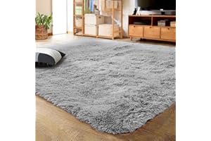 LOCHAS Ultra Soft Indoor Modern Area Rugs Fluffy Living Room Carpets for Children Bedroom Home Decor Nursery Rug 2x3 Feet, Gray