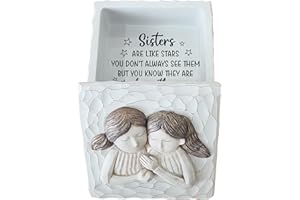 MYFIHU Sisters Keepsake Box Sisters Gifts from Sister, Sisters Jewelry Box, Sisters Memory Box gifts for Sisters Birthday, Christmas Gifts for Sister, Thanksgiving, Valentine Gifts TNK6