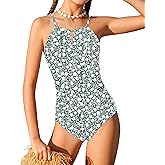 TyeSmo Girls Swimsuit One Piece Girls Bathing Suit Adjustable Straps Solid Modest Ruched Full Coverage Padded Swimwear 9-16y