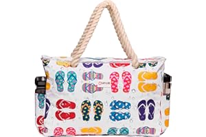 SHYLERO Beach Bag and Pool Bag. Has Airtight Pouch, Ton of Pockets. Beach Tote is Zippered, Water Repellent. Family Size