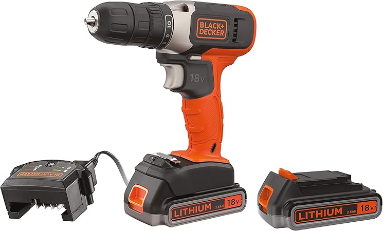 Black Decker Bcd001e2k Qw Perceuse Visseuse Sans Fil 37 Nm 600 Trs Min 2 Batteries Livree En Coffret 18v Amazon Fr Bricolage
