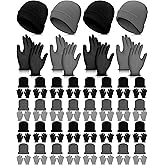 Handepo 60Pcs Kids Winter Beanie and Gloves Bulk Knit Hats Gloves Warm Unisex Cold Weather Winter Gifts for Boy Girl Homeless