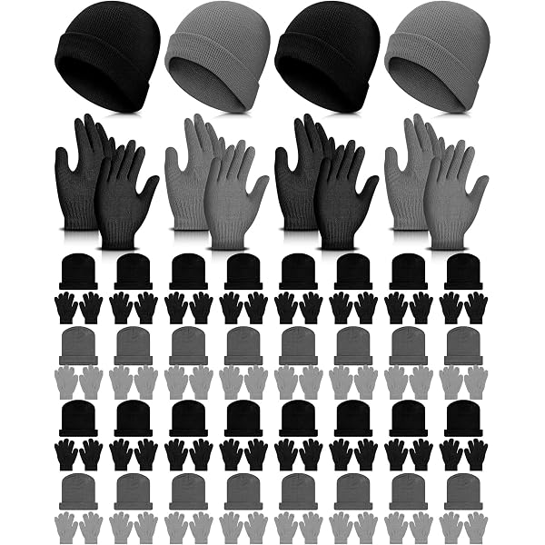 48 Pcs Bulk Winter Knit Beanies Gloves Men Women Warm Beanie  display picture 3