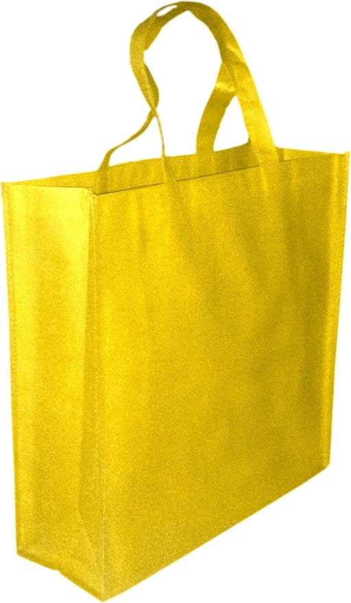 5 Pack YELLOW Promo Tote Bags Reusable Grocery and Travel