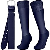 Zhanmai Baseball Belt and Socks Combo Adjustable Softball Socks and Belt Elastic for Youth Boys Girls, Adult