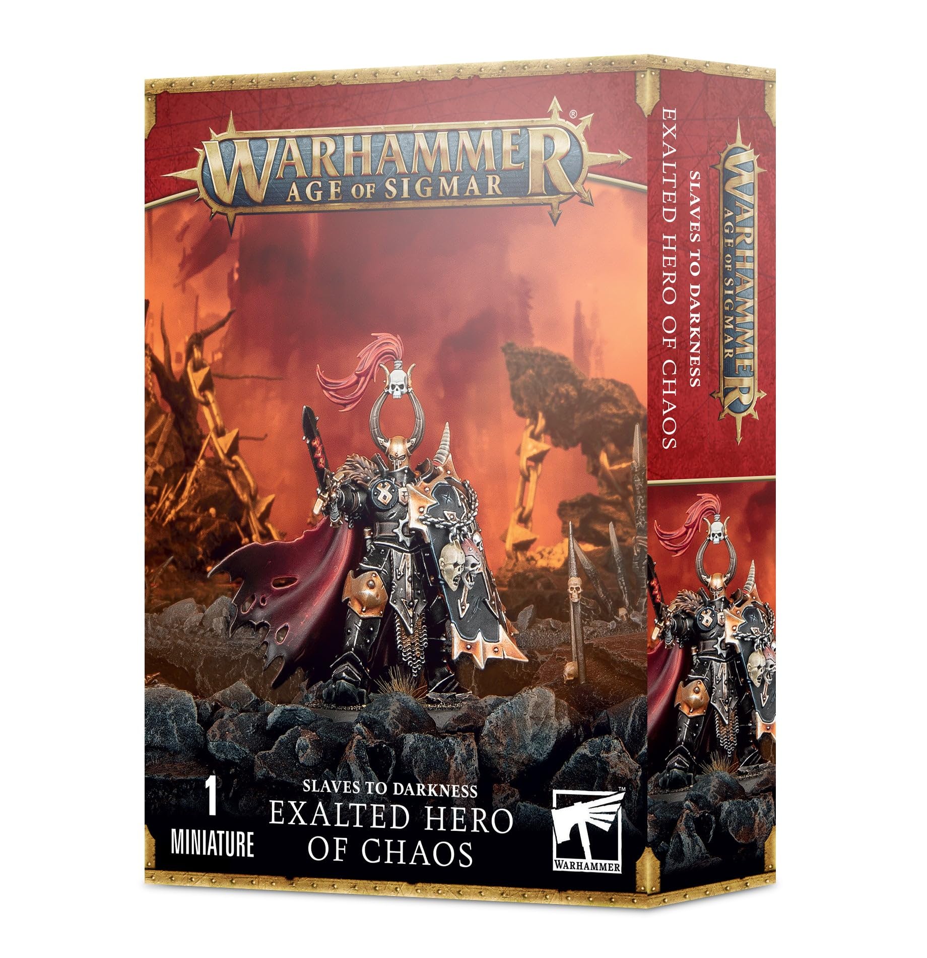 Warhammer Age of Sigmar Games Workshop Slaves to Darkness: Exalted Hero Of Chaos, Black