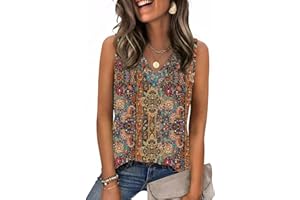 Zeagoo Tank Top for Women 2026 Spring Summer V Neck Loose Fit Sleeveless Tops Beach Vacation Clothes