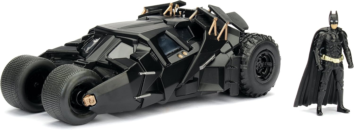Jada 1:24 Dark Knight Batmobile w/Figure - JA98261, Black, 8.5 inches