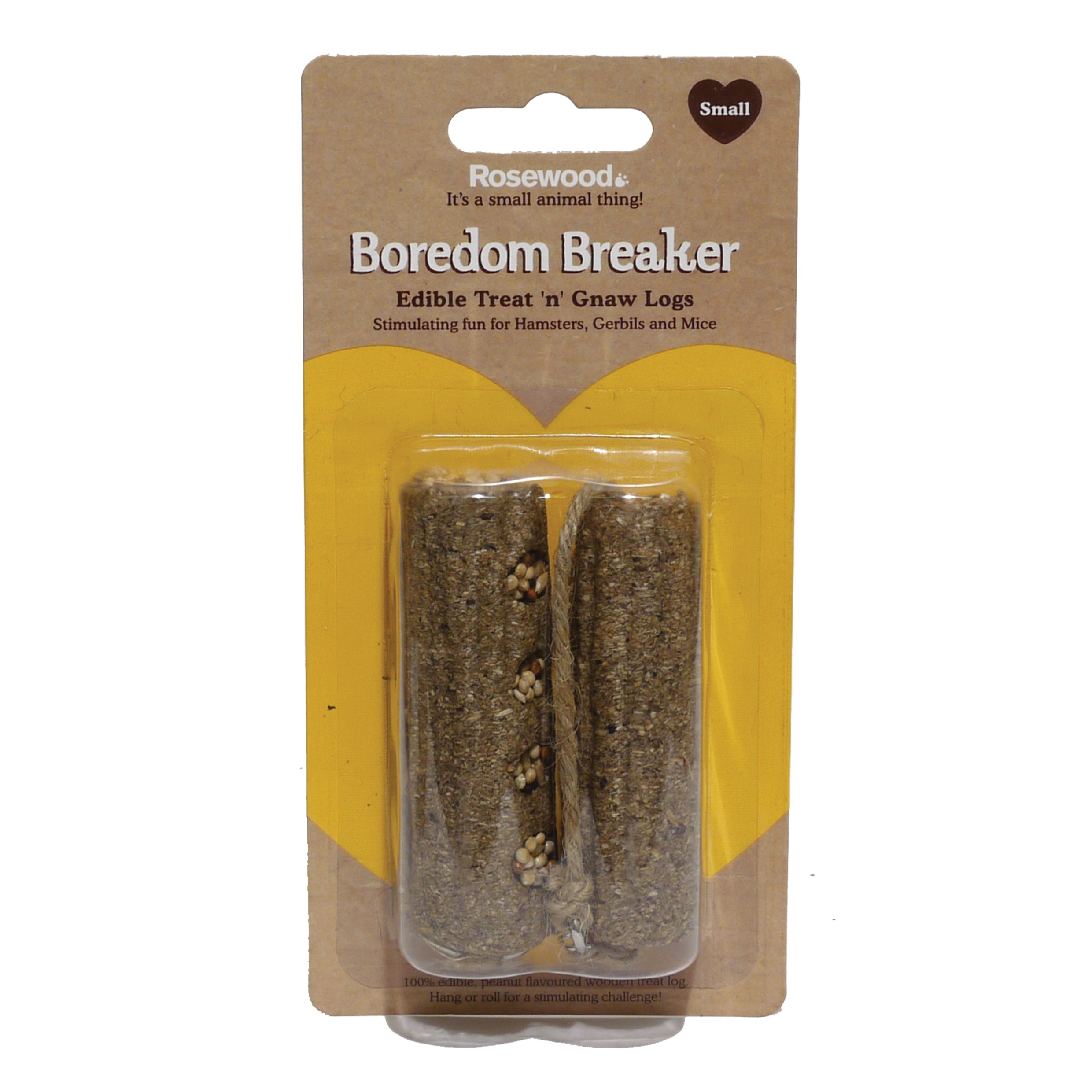 Rosewood Boredom Breaker Edible Treat 'N' Gnaw Log, Rabbit Treats & Small Animal Treats