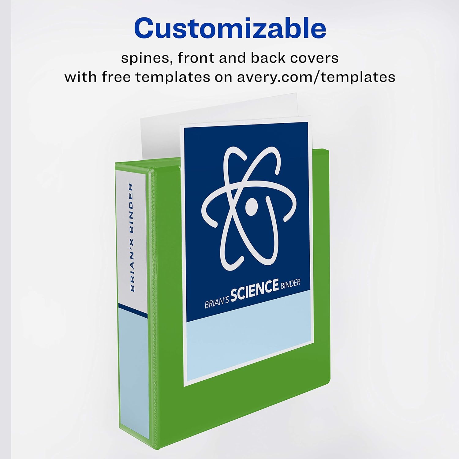 Avery 17838 Durable View Binder, 2" Slant Rings, 500-Sheet Capacity, DuraHinge, Green : Office Products