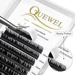 QUEWEL Eyelash Extension Supplies 0.03 D Curl 12mm