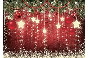 CHAIYA 8X6ft Christmas Backdrop Red Ball Xmas Merry Party Decorations for Family Holiday New Year Backdrop for Christmas Party Decoration Banner Photo Shoot
