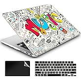 AMCJJ Compatible with MacBook Air 15 inch Case 2025 2024 2023 M4 M3 M2 A3241 A3114 A2941, Protective Plastic Hard Shell & Keyboard Cover for Mac Air 15 inch Case M4 M3 M2 - Creativity Music