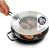Dishwasher-Safe Splatter Screen Guard for Frying Pan Grease - Shields 99% of Stove Top from Bacon, Fry Oil, or Deep Fryer Splash - Easy Kitchen Storage Foldable Heat-Resistant Silicone Handle