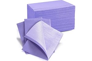 TOEDO Disposable Nail Art Table Towels 13"x18" - 3 Ply Waterproof Dental Bibs for Patients - Dentist or Medical Tray Cover and Nail Table Cover Supplies, Purple
