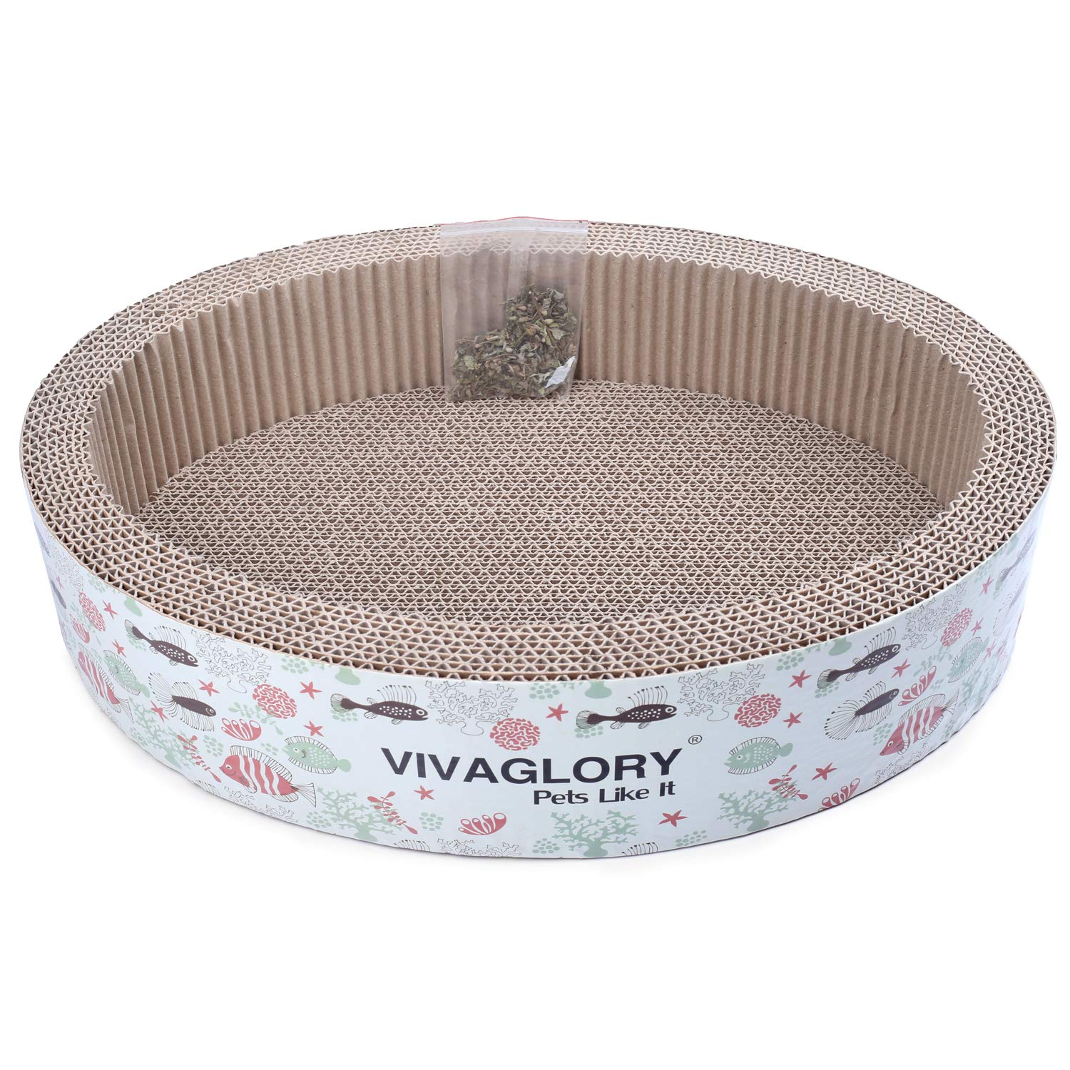 Vivaglory Cat Scratcher Lounge, Oval Cardboard Scratch Bed Scratching