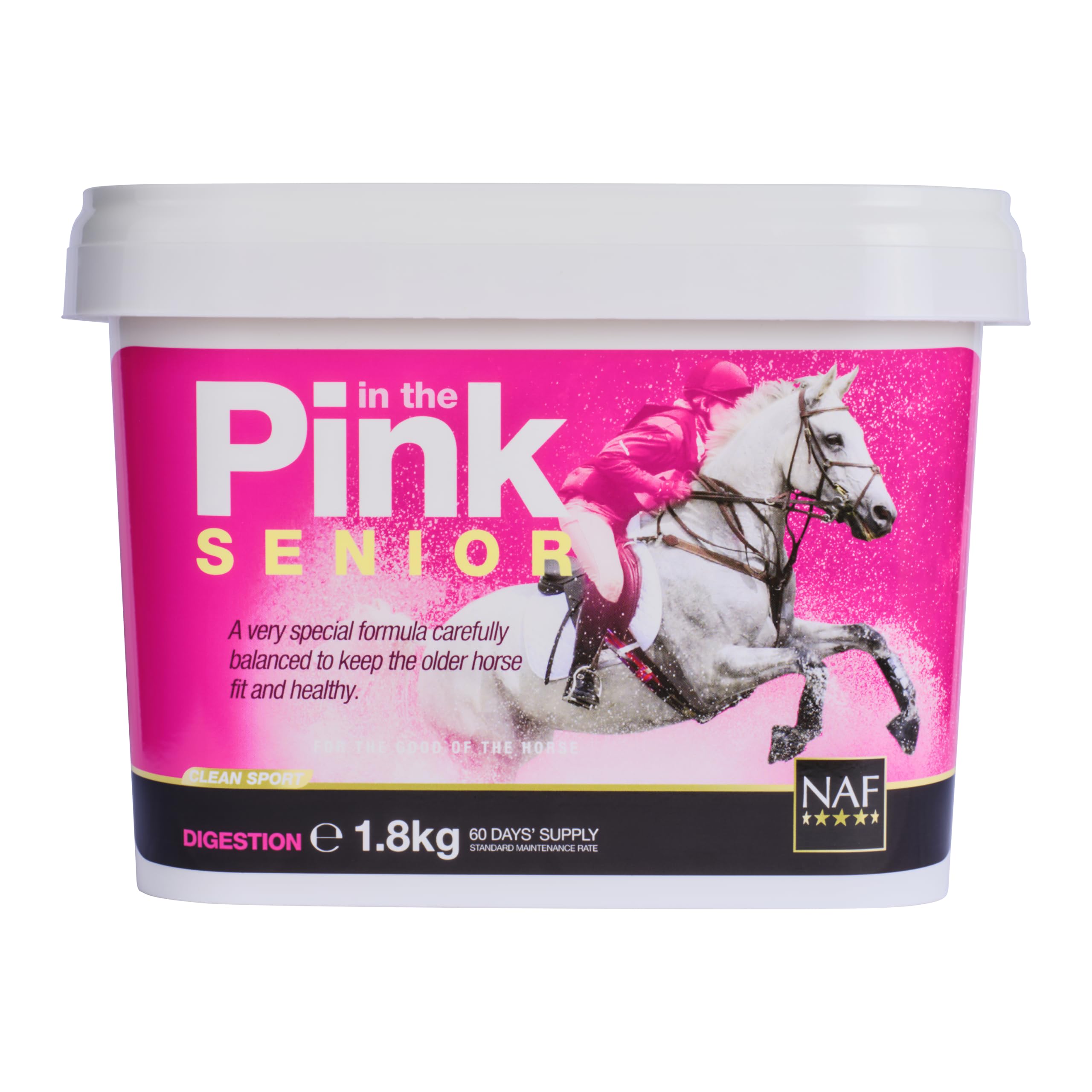 NAF In the Pink Senior 1.8kg – Advanced Daily Support for Older Horses – With Prebiotics, Antioxidants & Joint Care – Promotes Vitality, Digestive Health & Mobility
