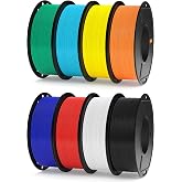 ELEGOO PLA Plus 3D Printer Filament Bundle 1.75mm Multicolors 250g*8 | Black/White/Red/Dark Blue/Orange/Yellow/Sky Blue/Sea Green, Dimensional Accuracy +/- 0.02mm, 8 Pack 250g Spool