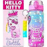 Get Trend Sanrio Hello Kitty Decorate Your Own Water Bottle Kit Girls, Teens, 18.6 fl oz, Stickers Kawaii Gifts for Girls (Multi Hello Kitty)
