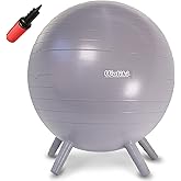 WALIKI Kids Chair Ball with Legs for Classroom | 20"/50CM Flexible Classroom Seating | Gray Stability Ball for Focus & Sensor