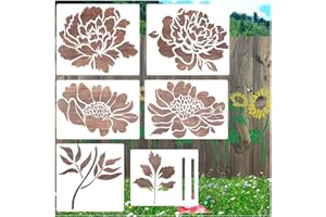 GENERIC 2024 New Garden Fence Large Flower Stencils - DIY decoration, Large Reusable Floral Stencil for Painting on Wood Walls Fence Pattern, Refresh Your Space with Ease, for Flower Lovers (Style A - 6pcs)