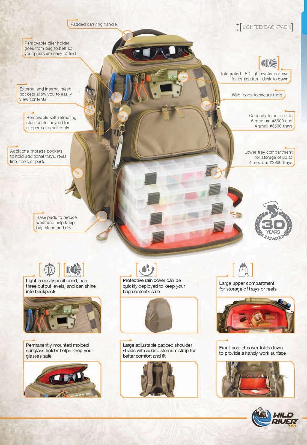 Wild river fishing backpack Clearance