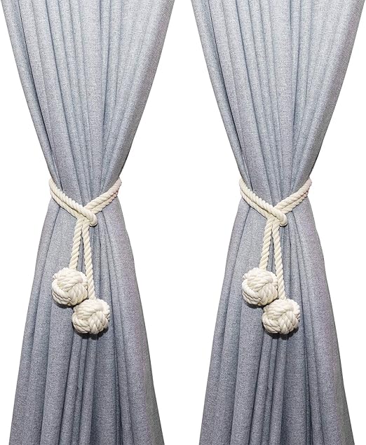 mengh shop cortina abrazaderas tejer a mano cortina cuerda colgante sujetar cortina clips tejido de algodon hilo atados de cuerda con doble bola de