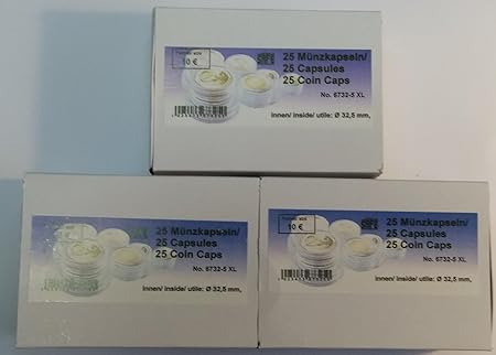 75 Stück SAFE - Münzkapseln 32,5 mm, für 10 Euro -, 20 Euro - und 10