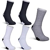 JHM Thick Protective Sport Cushion Basketball Compression Athletic Socks, 5 Pairs #5, Shoe Sizes 6-13