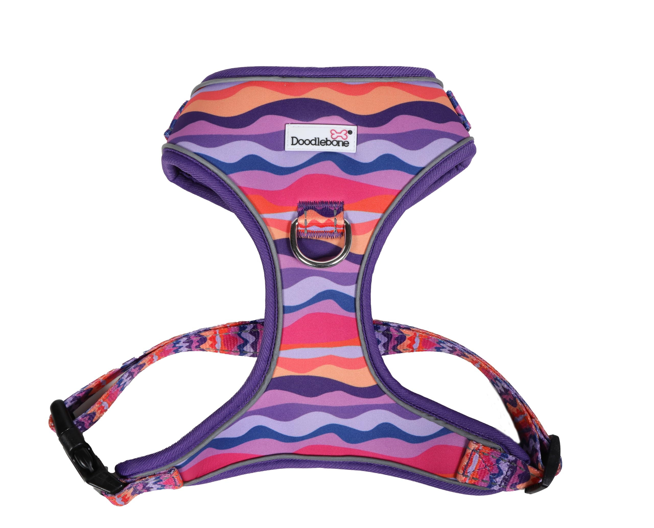 Doodlebone - Adjustable Airmesh Harness - Over Head Dog Harness with Adjustable Neck and Chest, Dual D Rings, Breathable Mesh and Reflective Trim for Everyday Walkies - Size 1-2 - Dunes