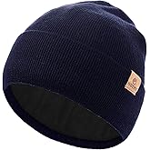 LiuSuper 100% Merino Wool Beanie for Women, Fleece Lined Winter Hat, Soft & Warm Knitted Wool Hat