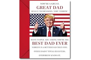WENHUI Funny Trump Fathers Day Card, Happy Birthday Cards Humor Gift from Son Daughter or Kids – Hilarious & Heartfelt Greeting Card for Dad, Grandpa, Husband – Premium Quality, Perfect for Father’s Day, Birthday, or Unique Gift