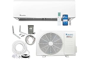 Klimaire 12,000 BTU 20.8 SEER2 Ductless Mini-Split Inverter Air Conditioner Heat Pump System with All-Inclusive 16' Installation Kit, Wall Bracket, Electrical Disconnect -Tight Whip (115V)