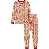 PATPAT Kids 2 Pieces Pajama Sets with Bamboo Viscose,Snug Fit Pjs for Girls,All-Season Comfort Sleepwear, Ages 2-12 Years