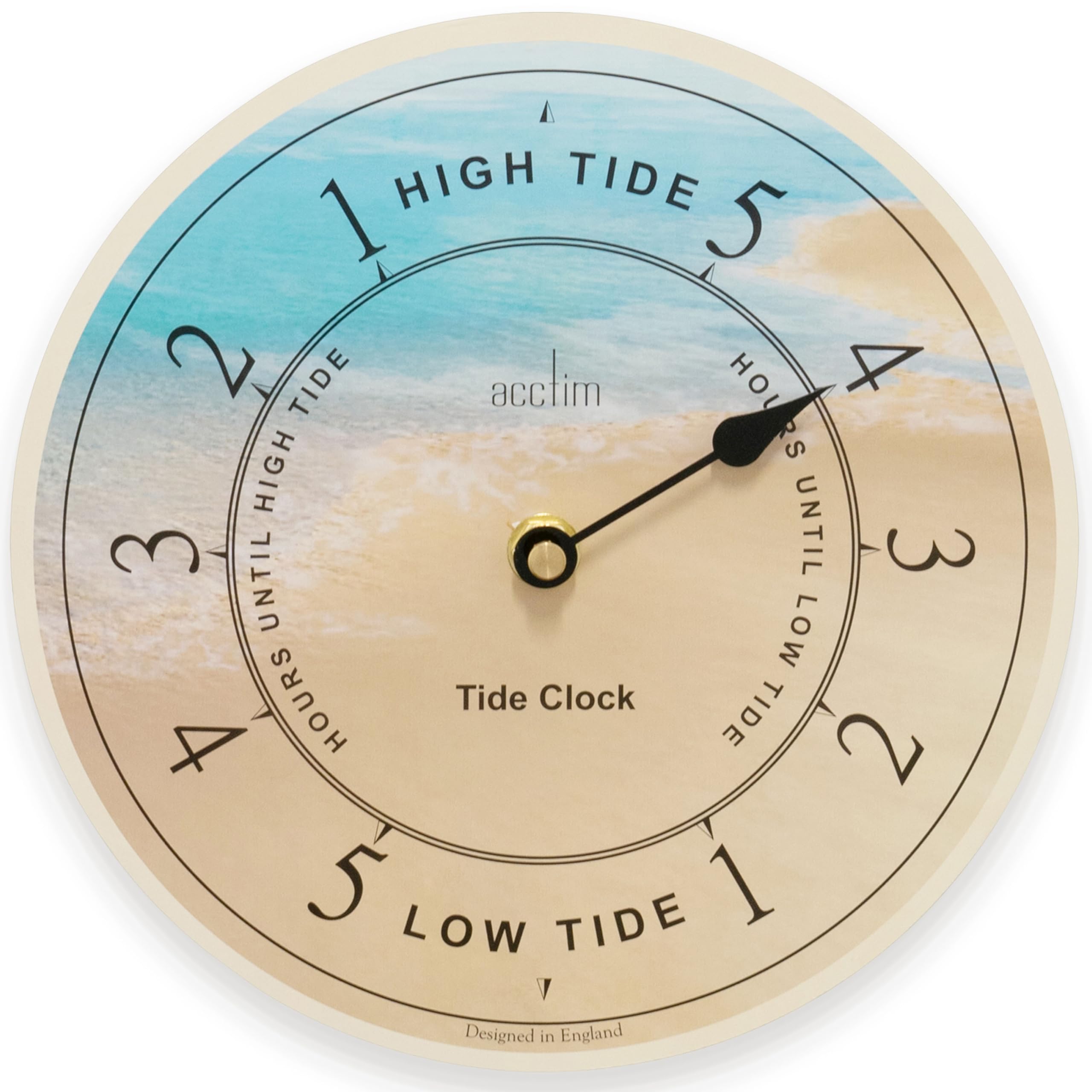 Acctim Portland Tidal Wall Clock High & Low Tide Blue/Yellow 20cm