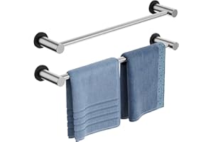 ULIBERMAGNET Magnetic Towel Holder, Magnetic Towel Rail Silver with Adjustable Length, Brushed Nickel Non-Slip Stainless Steel Towel Rail for Refrigerator, Oven, Dishwasher, Laundry (2 Pack)